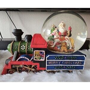 Santa Train Snow Globe Merry Christmas Lifestyle Studio Holiday Home Decoration